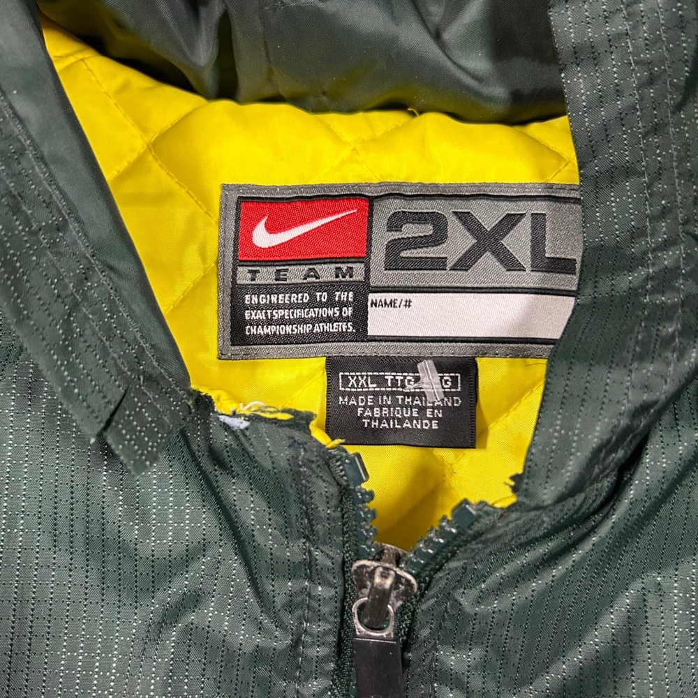 Nike Jacket Mens 2XL Green Oregon Ducks Hooded Quilted Parka Full Zip Sideline - Picture 5 of 14